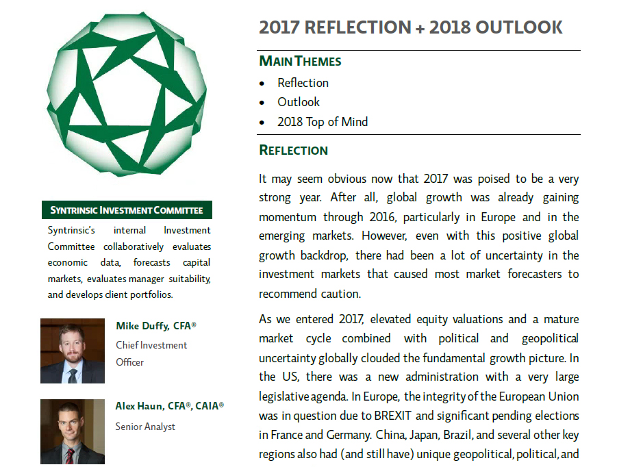 2017 Reflection + 2018 Outlook